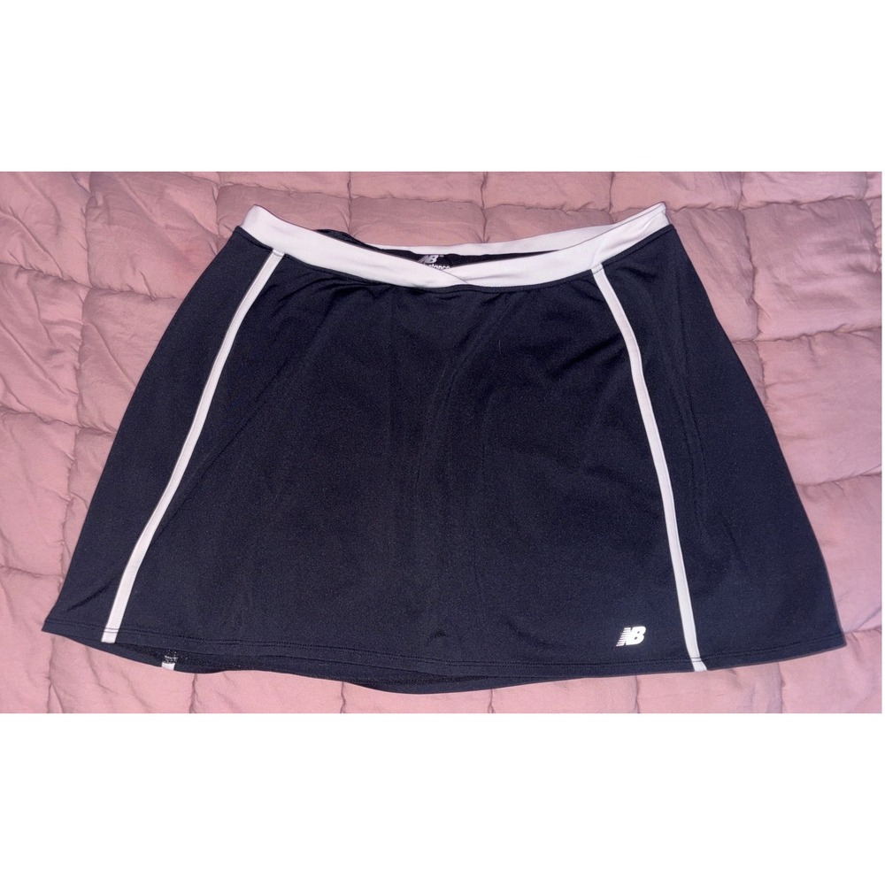 New Balance Womens Black Athletic Tennis Skort Built In Shorts‎ Size M